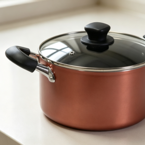 7.9" Deep Double Handed Pot with Glass Lid Induction